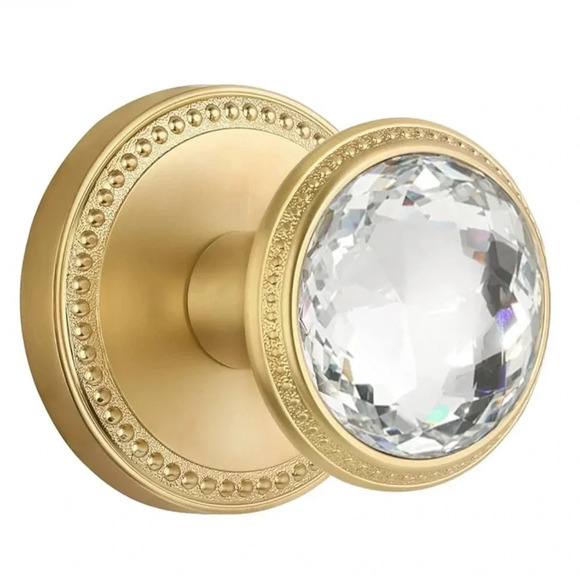 BNIB Crystal Dummy Door Knobs (2-Pack) Brass and Crystal - Picture 1 of 9